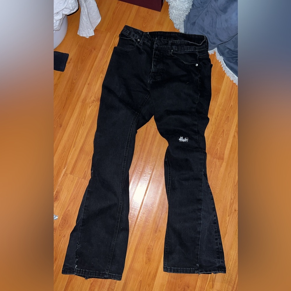 Ksubi Black custom flared Jeans